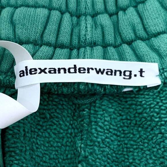 Alexander Wang Green Logo Printed Elastic Waist Cotton Sweatpants Casual Pants S - Picture 6 of 8